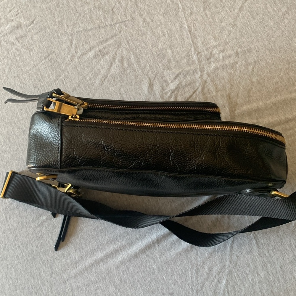 Fossil Black Leather sling/ Backpack with Gold Accents - Picture 6 of 12
